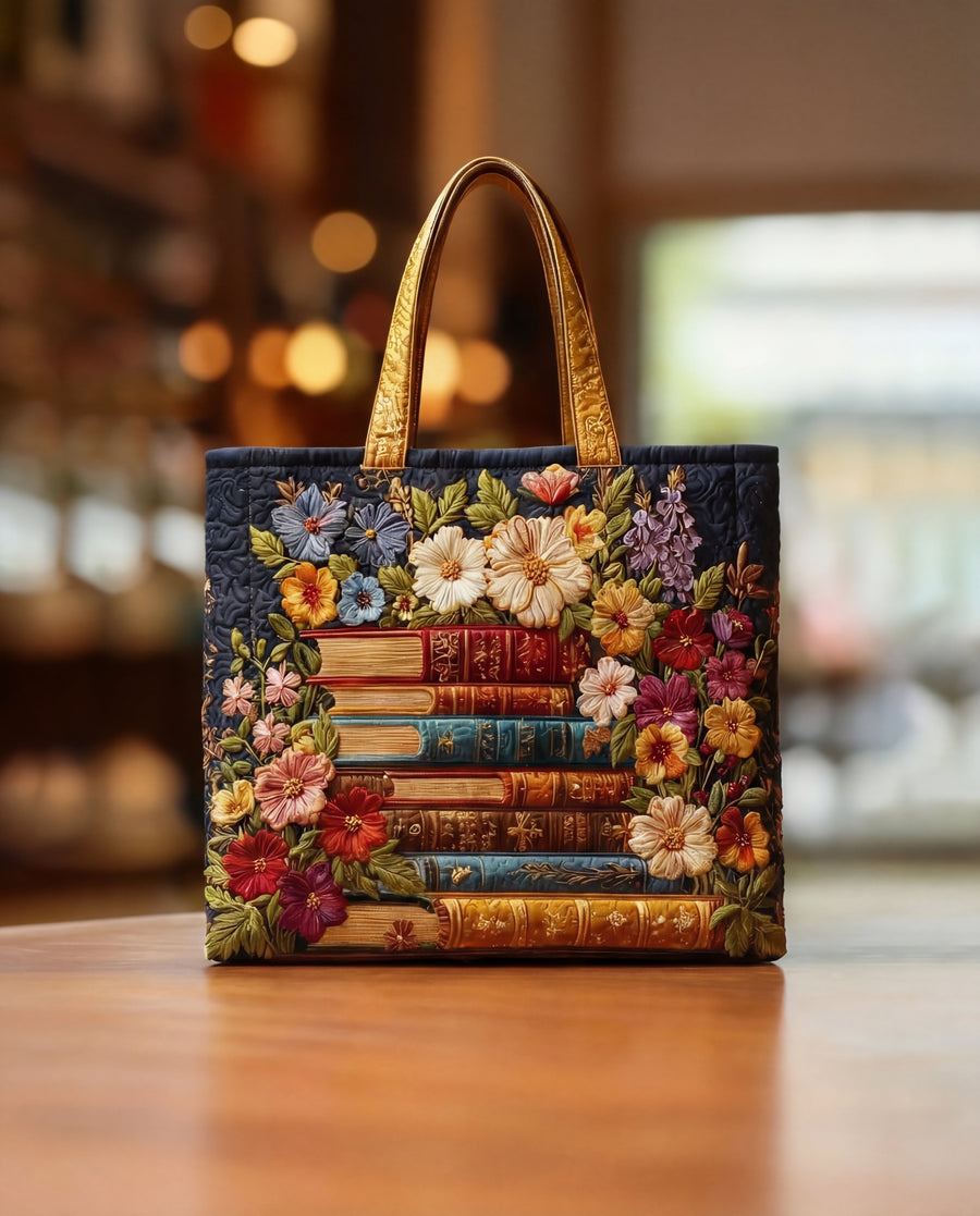 Handgefertigte, gepolsterte Handtasche mit „Blumenmuster“