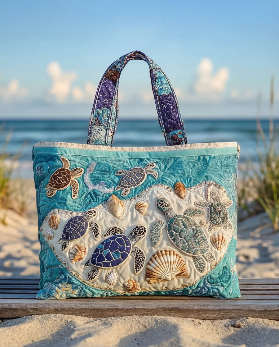 Handgefertigte, gepolsterte Tasche „Abrazo de Tortuga“